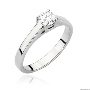 Pierścionek W0544 Diament 0,40ct białe złoto 375