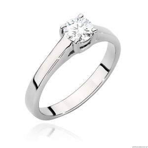 Pierścionek W0544 Diament 0,50ct białe złoto 375