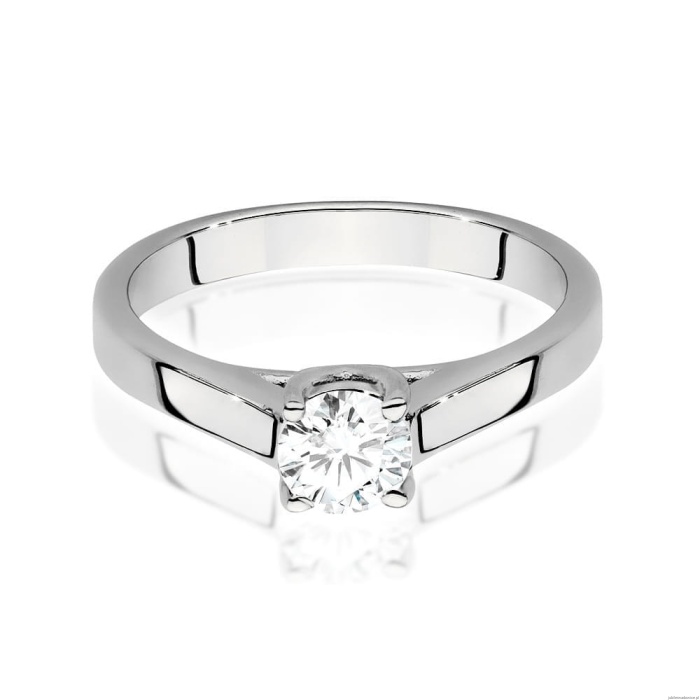 Pierścionek W0544 Diament 0,50ct białe złoto 375