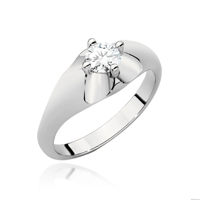 Pierścionek W0545 Diament 0,40ct białe złoto 375