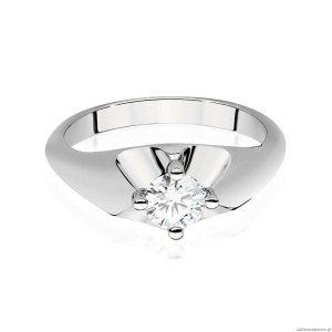 Pierścionek W0545 Diament 0,50ct białe złoto 375