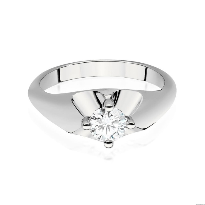 Pierścionek W0545 Diament 0,50ct białe złoto 375