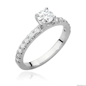 Pierścionek W0546 Diament 0,40ct białe złoto 375