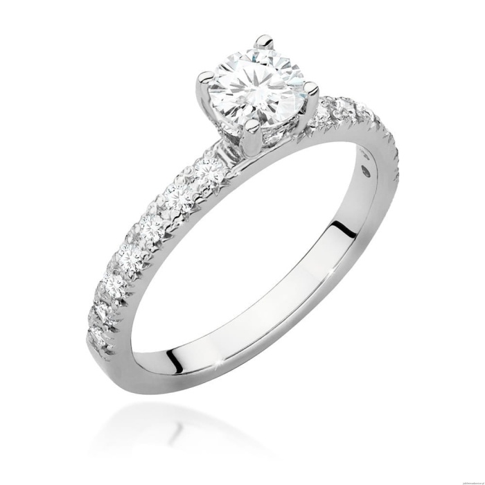 Pierścionek W0546 Diament 0,50ct białe złoto 375