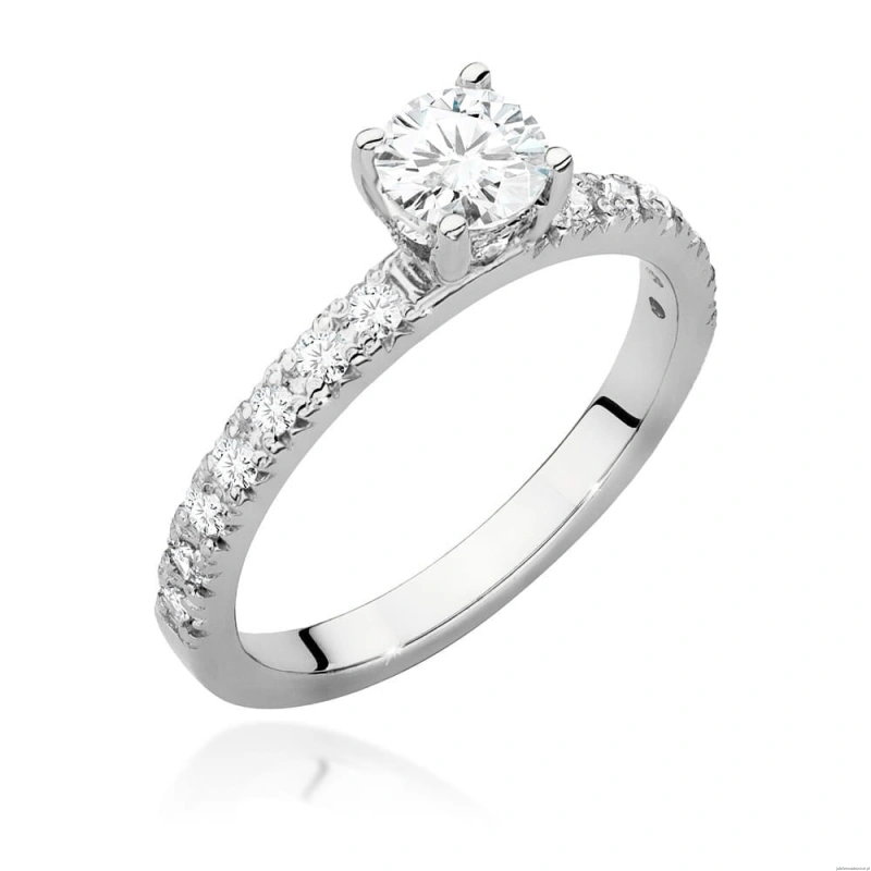Pierścionek W0546 Diament 0,50ct białe złoto 375