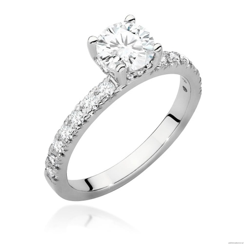Pierścionek W0546 Diament 0,70ct białe złoto 375