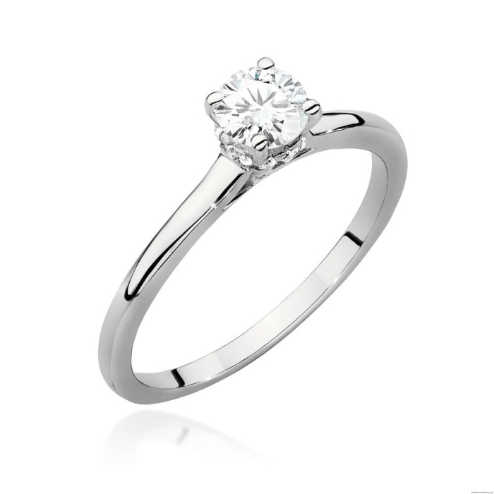 Pierścionek W0547 Diament 0,40ct białe złoto 375