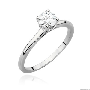 Pierścionek W0547 Diament 0,50ct białe złoto 375