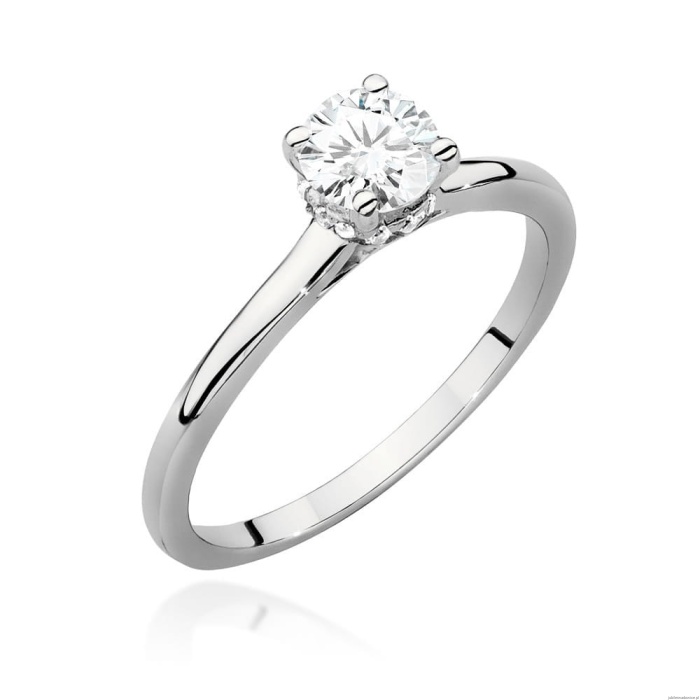 Pierścionek W0547 Diament 0,50ct białe złoto 375