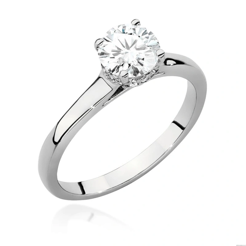 Pierścionek W0547 Diament 0,70ct białe złoto 375