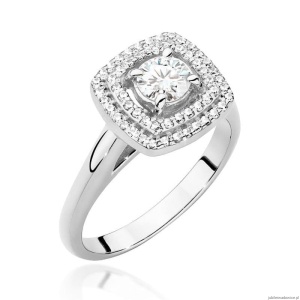 Pierścionek W0548 Diament 0,40ct białe złoto 375
