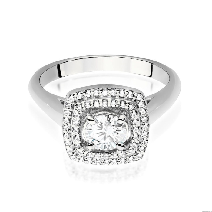 Pierścionek W0548 Diament 0,50ct białe złoto 375