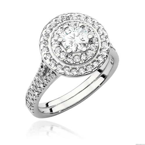 Pierścionek W0549 Diament 0,50ct białe złoto 375
