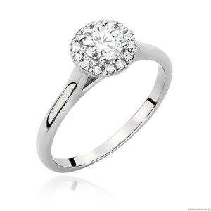 Pierścionek W0550 Diament 0,40ct białe złoto 375