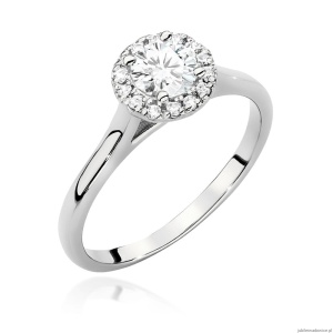 Pierścionek W0550 Diament 0,50ct białe złoto 375