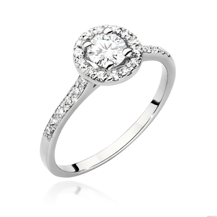 Pierścionek W0551 Diament 0,40ct białe złoto 375