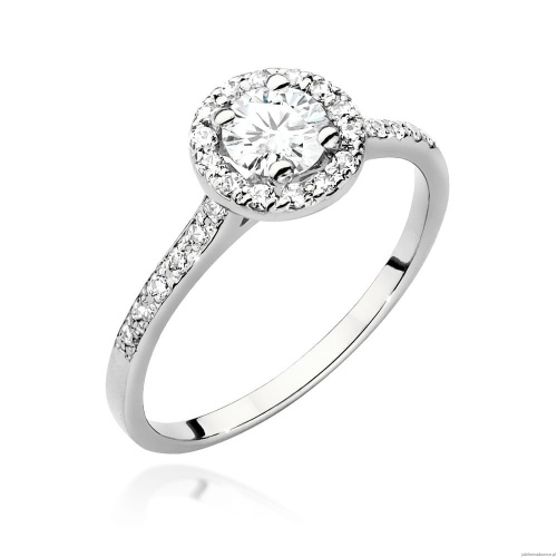Pierścionek W0551 Diament 0,50ct białe złoto 375
