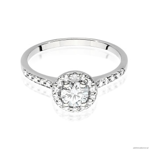 Pierścionek W0551 Diament 0,50ct białe złoto 375