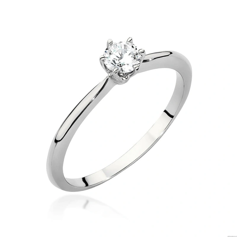 Pierścionek W0553 Diament 0,40ct białe złoto 375