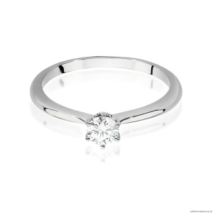 Pierścionek W0553 Diament 0,40ct białe złoto 375