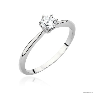 Pierścionek W0553 Diament 0,50ct białe złoto 375
