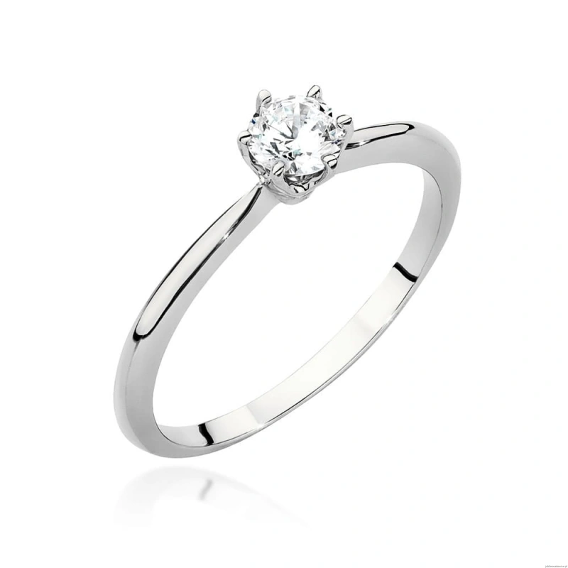 Pierścionek W0553 Diament 0,50ct białe złoto 375