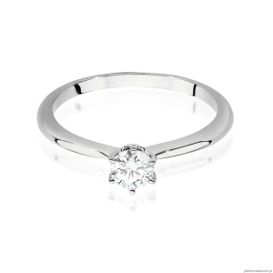 Pierścionek W0553 Diament 0,50ct białe złoto 375