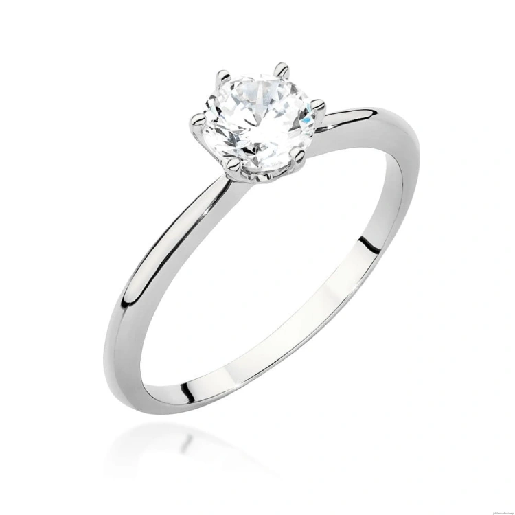 Pierścionek W0553 Diament 0,70ct białe złoto 375