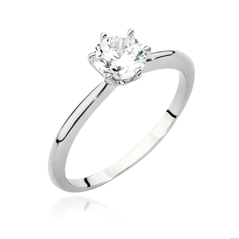 Pierścionek W0553 Diament 0,70ct białe złoto 375
