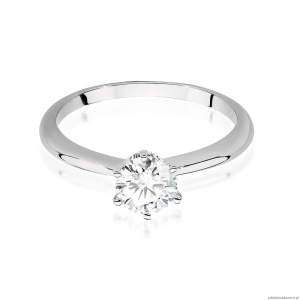 Pierścionek W0553 Diament 0,70ct białe złoto 375