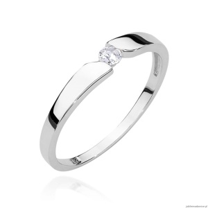 Pierścionek W0554 Diament 0,08ct białe złoto 375
