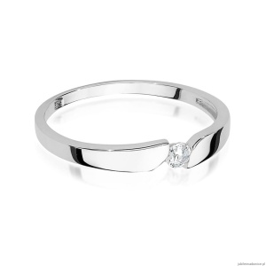 Pierścionek W0554 Diament 0,08ct białe złoto 375