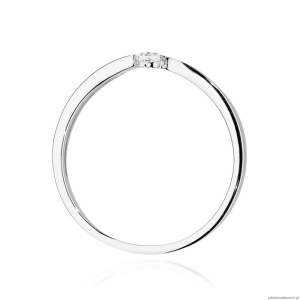 Pierścionek W0554 Diament 0,08ct białe złoto 375