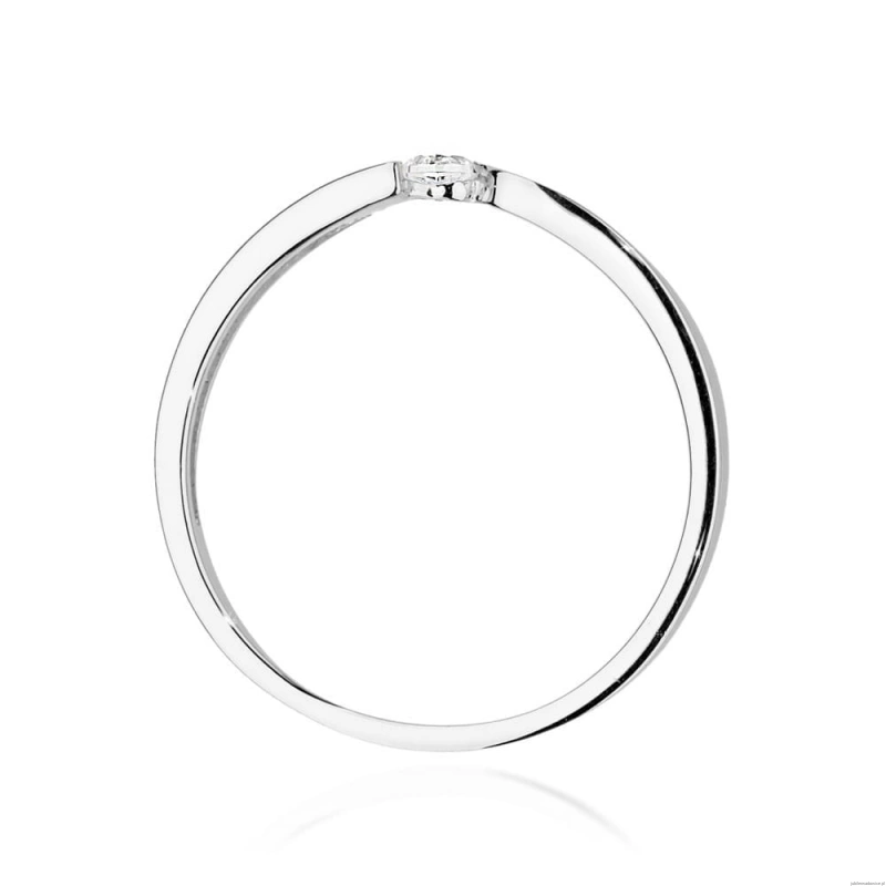 Pierścionek W0554 Diament 0,08ct białe złoto 375