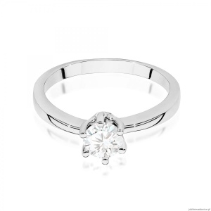 Pierścionek W0563 Diament 0,50ct białe złoto 375