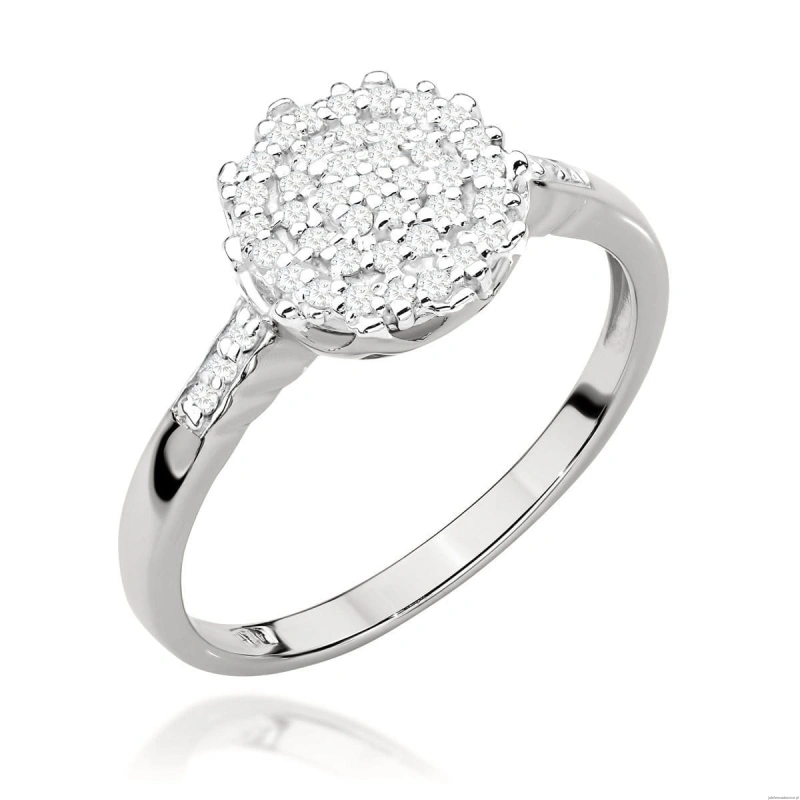 Pierścionek W0565 z diamentami białe złoto 375
