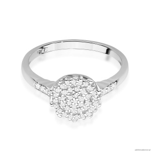 Pierścionek W0565 z diamentami białe złoto 375