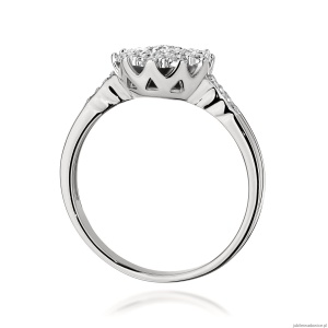 Pierścionek W0565 z diamentami białe złoto 375