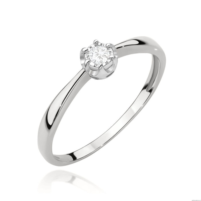 Pierścionek W0567 Diament 0,06ct białe złoto 375
