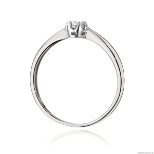 Pierścionek W0567 Diament 0,06ct białe złoto 375