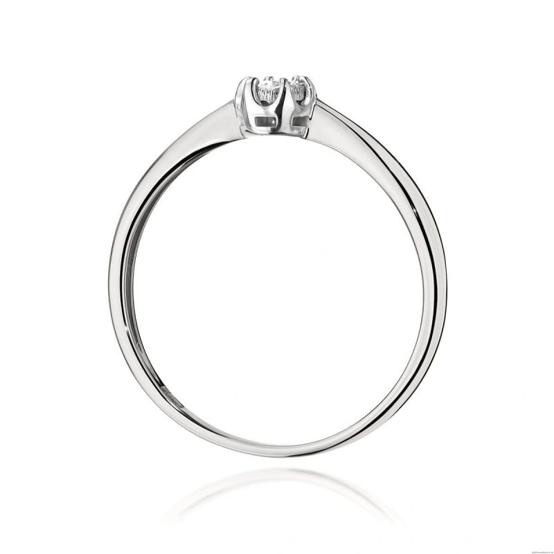 Pierścionek W0567 Diament 0,06ct białe złoto 375