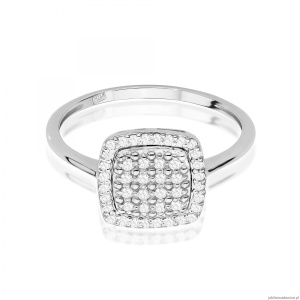 Pierścionek W0568 z diamentami białe złoto 375