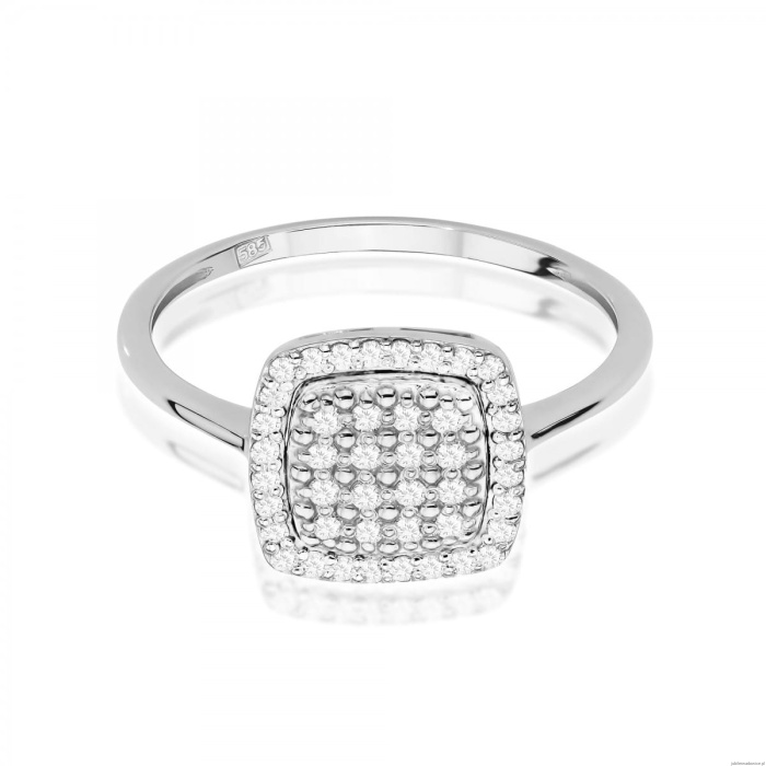 Pierścionek W0568 z diamentami białe złoto 375