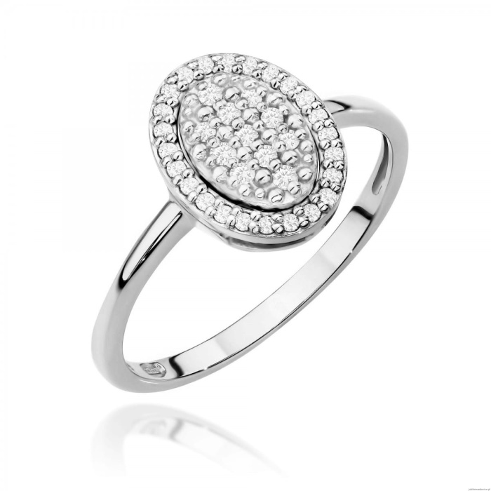 Pierścionek W0570 z diamentami białe złoto 375