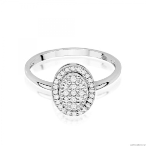 Pierścionek W0570 z diamentami białe złoto 375