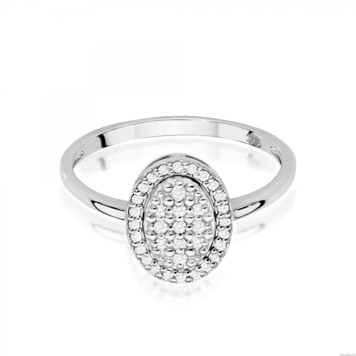 Pierścionek W0570 z diamentami białe złoto 375