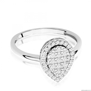 Pierścionek W0571 z diamentami białe złoto 375