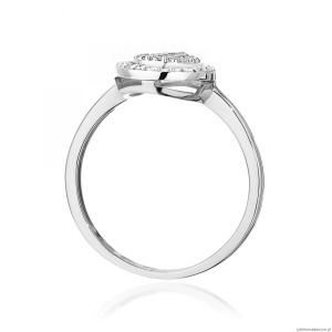 Pierścionek W0571 z diamentami białe złoto 375