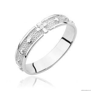 Pierścionek W0580 Diament 0,0086ct białe złoto 375