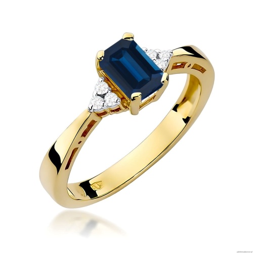 Pierścionek W0002 Szafir 0,60ct żółte złoto 375